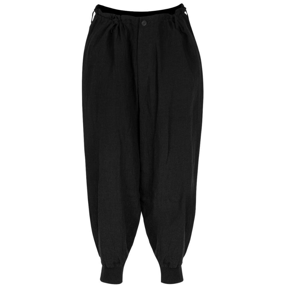 YOHJI YAMAMOTO Jogger PantsLINEN SAROUEL PANTS IN BLACK